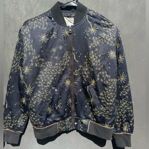 urban outfitters - silence and noise bomber embroidered jacket